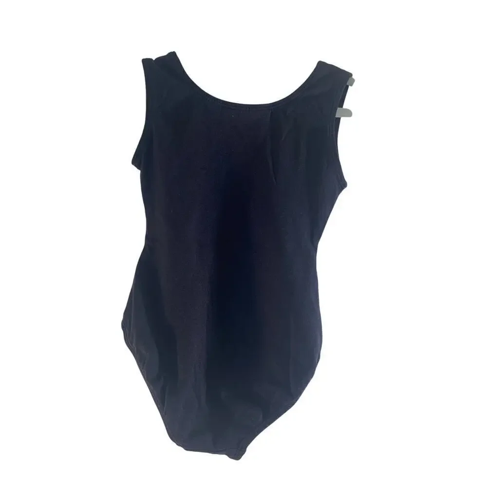 “S” By Nastia Girl’s Black Supergirl Leotard / Size: XS 4-5
